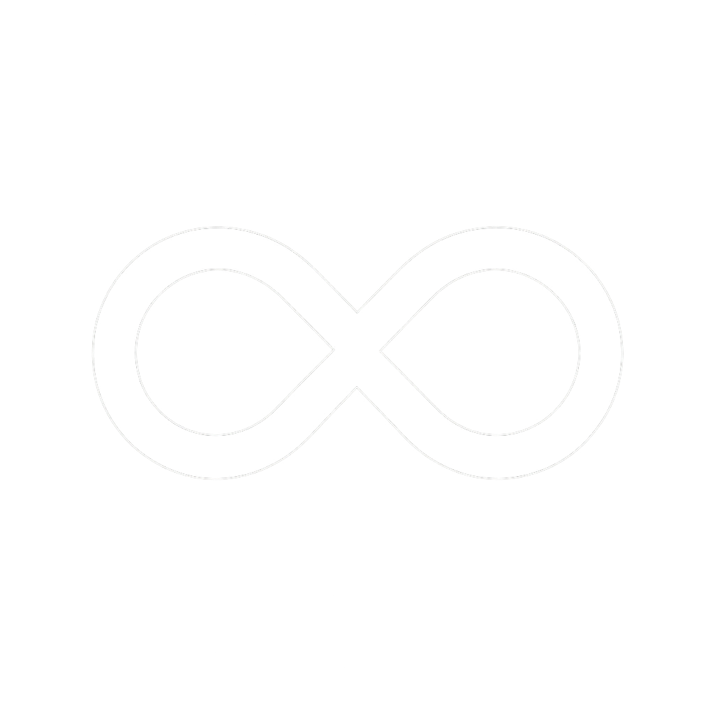 White infinity symbol representing UltraSapiens